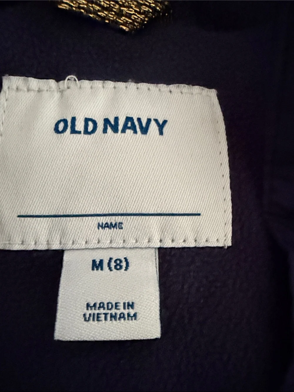 Old Navy Navy Puffer Jacket with Gold Star Print and Hood